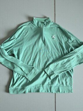 PETER MILLAR Men’s Green 1/4 Zip Long Sleeve Shirt Size M
